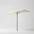 Podwójny prostokątny parasol ogrodowy z poliestru i stali, kremowo-czarny, 460 × 270 × 250 cm
