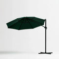 Boczny parasol ogrodowy kwadratowy 300 x 300 cm ciemnozielony/czarny