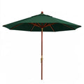 Okrągły parasol ogrodowy z drewna eukaliptusowego, ciemnozielony/brązowy, Ø 270 cm, wysokość 250 cm
