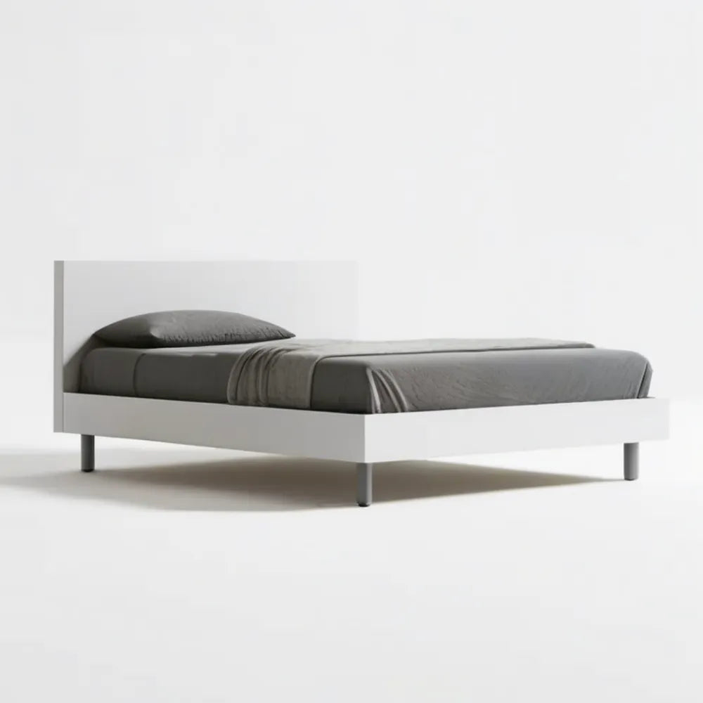 Rama łóżka dwuosobowego 160 x 200 cm z MDF, biało-szara