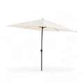 Kremowo-czarny parasol ogrodowy kwadratowy 200 x 200 cm, wysokość 240 cm
